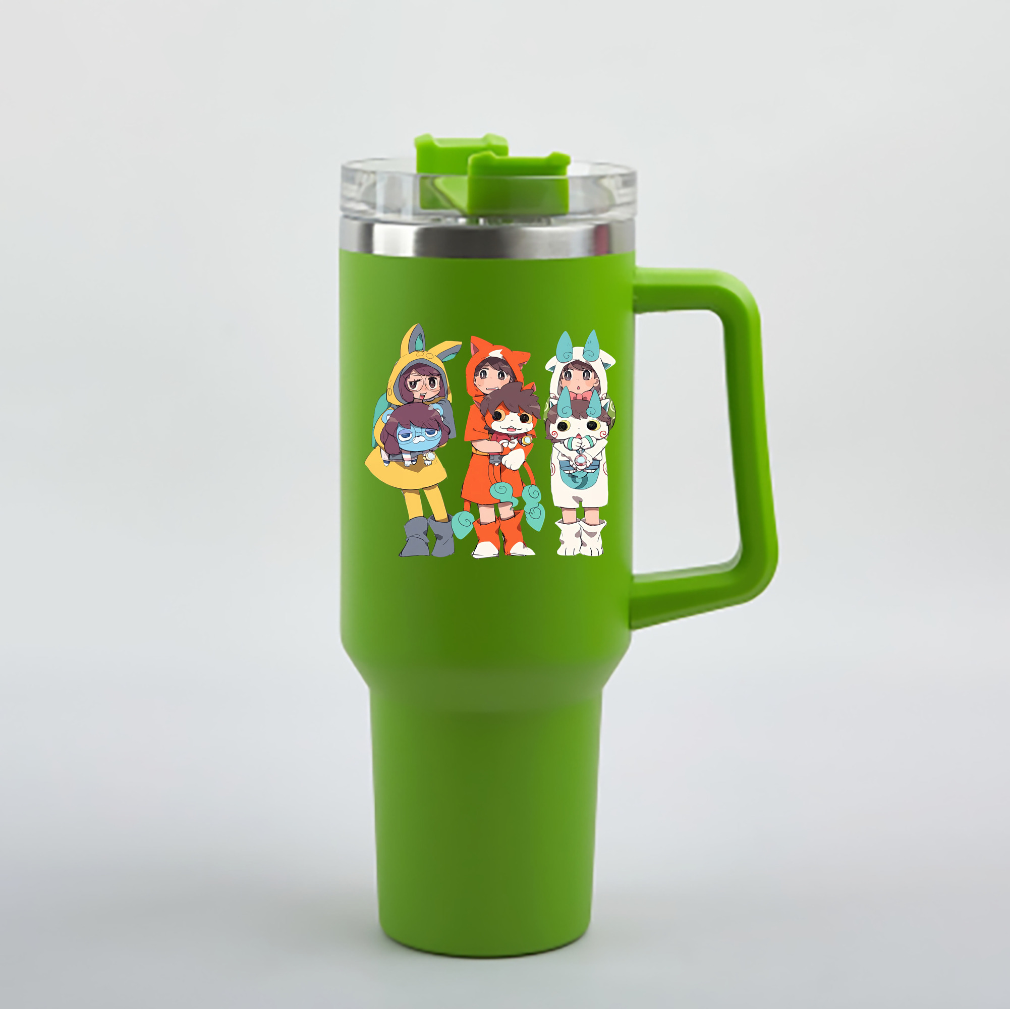 （画像用） 妖怪ウォッチ Yo-kai Watch 1200mL車用タンブラー - クリスタルステッカー（プラスチックストロー付き）